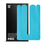 Spidertech Professional Pre-Cut Cotton Kinesiology Tape for Lower Back Pain and Support - for Athletes, Sports Physiotherapists, and Chiropractors, Pain Relief - Blue (4 Pack)