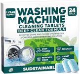 Washing Machine Cleaning Tablets (24 Pack) - Washer Machine Cleaner Tablets for Top Loader, Top Load Washing Machine Cleaner Front Loader, HE Washer Cleaner Tablets, Septic Safe, Deep Clean