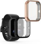 kwmobile Case Compatible with Huami Amazfit Bip 3 / Bip 3 Pro Case - 2X TPU Silicone Fitness Tracker Cover - Black/Rose Gold