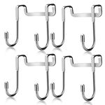 Esteopt 4pcs Over Door Hook, Hanger Stainless Steel Shower Towel Hooks for Hanging, S Shaped Heavy Duty Multipurpose Cupboard Narrow Door Hooks for Bathrooms Kitchen Cabinet Wardrobe, SHUANGGOU4