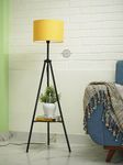 Crosscut Furniture Metal Floor Lamp with decorative shelf (Fresh Yellow)