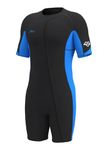 Hevto Shorty Wetsuits Men 2mm Neoprene Short Wet Suit Front Zip for Surfing Diving Kayaking Swimming Paddleboard (M1S-Blue, XL)