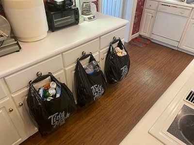 Tidy Hook Home | Multi-use Bag Holder for Cabinet Doors | Ideal for Kitchen, Bathroom, Closet, Office, Dorms, Tailgating, Camping and More | Made in the USA