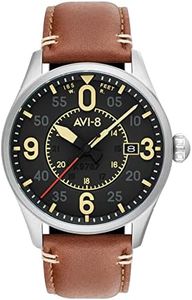 AVI-8 Spitfire Smith Automatic AV-4090-01 Japanese Automatic Watch | Stainless Steel/Brown/Black, Silver, Automatic Watch