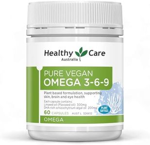 Healthy Care Pure Vegan Omega 3-6-9 Capsules, green, 60 Count (Pack of 1)