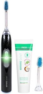 emmi-dent Metallic Cepillo de Dientes Eléctrico Ultrasónico (Set Básico Black Diamond) I Ideal para Dientes y Encías Sensibles I Cepillado Óptimo sin Frotar I Hasta 12 Días de Batería