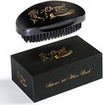 Ocean View Pomade with Wooden Palm Brush for Men - Medium Firm Bristles for 540 and 720 Waves, Contoured for Control with Thumb Indentations