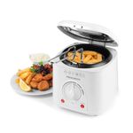 Progress Electric 1L Mini Deep Fat Fryer - Removable Cooking Basket, Easy Clean, Non-Slip, Variable Temperature Control To 190°, Non-Stick Oil Tank, Detachable Handle, Countertop Chip Pan