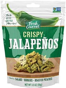 Fresh Gourmet Crispy Lightly Salted Jalapenos | Low Carb | Crunchy Snack and Salad Topper | 3.5 Ounce, Pack of 6