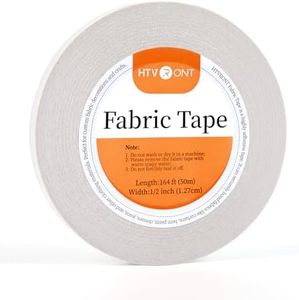 HTVRONT Double-Sided Tape for Clothes - Hem Tape 1/2 Inch x 164 Feet No Sew No Iron Sticky Clear Fashion Fabric Tape, Strong Adhesive Hemming Tape for Pants