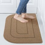 Kitchen Rugs and Mats, Non Skid Machine Washable Soft Kitchen Mats for Floor Kitchen Runner Rug Absorbent Resist Dirt Comfort Standing Mat Made of 100% Polypropylene Strip TPR Backing (Brown, 18"x27")