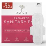 AZAH Sanitary Pads for Women (Pack of 20 XL) 100% Organic Sanitary Pads for Women Cotton Sanitary Pads for Women | Without Disposable Bag