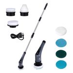 Goodscity 9 in 1 Electric Spin Scrubber Mop Brush| Multi Purpose Cleaning for Home| Glass, Floor, Tiles, Bathroom, Car| Replaceable Brush Heads| Rechargeable|2 Speed |Dark Grey|1 Yr Warranty| GC221
