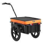 VEVOR Bike Cargo Trailer, 88 lbs Load Capacity, Heavy-Duty Bicycle Wagon Cart, Foldable Compact Storage with Universal Hitch, Waterproof Cover, 16" Wheels, Safe Reflectors, Fits 24"-28" Bike Wheels