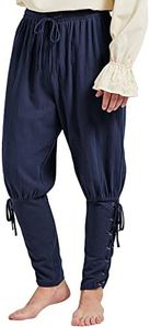 Mens Pirate Pants Renaissance Costume Medieval Ren Faire Halloween Blue M