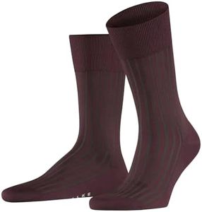 FALKE Men's Shadow Striped Dress Socks, Red (Rioja 8594), 11-12