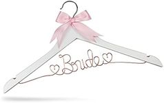 Bride to Be Wedding Dress Hanger, Bride Hanger for Wedding Dress, Wooden Wedding Hanger, Bridal Hanger, Bridal Hangers for Wedding Dress, Gown or Bridal Shower! (White Wood Rose Gold Wire)