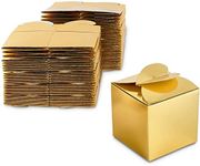 Sparkle and Bash 100 Pack Gold Foil Party Favor Gift Boxes, Candy Boxes for Mother's Day, Easter, Anniversary, Christmas, Graduation, Engagement Celebrations (2.5 x 2.5 x 2.5 Inches)