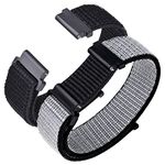 ANNEFIT Nylon Sport Loop Watch Bands 20mm, 2 Packs Quick Release Adjustable Strap for Men Women (Black and Gray)