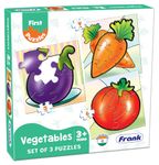 Frank Vegetables - A Set of 3 Jigsaw Puzzle for Kids Above 3+ Years - Fun & Challenging Brain Booster Games - Educational Puzzle for Focus and Memory - 10211