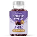 Sambucus Elderberry Gummies | Immunity Booster for Adults and Kids | With Vitamin C and Zinc | 3-In-1 Immune Support Black Elderberry Gummy Vitamins | Raspberry Flavor | Vegan, Gluten-Free (60 ct.)