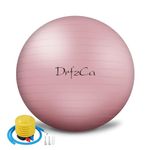 DrfzCa Exercise Ball, Pilates Ball for Pregnancy, Swiss Balance Ball with Pump,Multiple Sizes Stability Ball Chair for Office, Home Gym, Fitness, Workout and Physical Therapy (Macaron Pink, 26")