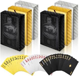 Yopay 6 Decks of Playing Cards, Luxury 24K Foil Waterproof Cards, Plastic Novelty Family Card Game Tools with 100 Dollar Pattern for Gift Travel Classic Party Game (2 Golden, 2 Silver, 2 Black)