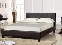 Comfy Living King Size BLACK Bed Frame 5FT Faux Leather - Prado