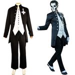 TAIGUJI Halloween cosplay costume black tuxedo vampire cos vintage coat concert lead singer costume (XL)