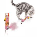 BarkButler x FOFOS Flick Tube Flamingo Cat Toy - Pink, US Grade Catnip and Bell Inside, Feather, Felt Fabric and Spring Tube, Premium Cat Toys and Kitten Toys for Flicking & Swatting, for All Breeds