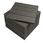 WOLTU WPC Composite Decking Tiles Set of 11 Interlocking Wood Effect Terrace Tiles Flooring with Click System - Grey, 30 x 30 cm, GTF001gr