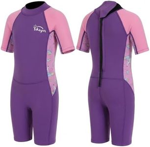 Kids Wetsuit for Boys Girls, 2.5mm Thermal SCR Neoprene Shorty Wet Suit for Toddler Youth, Swimming, Surfing, Snorkeling