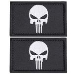 GYGYL 2PCS Dead Skull Patch Tactical Morale Hook & Loop Patches for Tactical Military Uniform Tactical Bag Jacket Jeans Hat