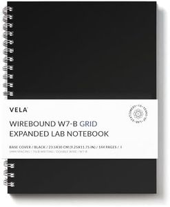 Vela Sciences W7-B Expanded Wirebound Lab Notebook, 9.25 x 11.75 in (23.5 x 30 cm), 144 Pages, Double Wire Looped, 70lb Heavyweight Paper (1-Pack, Grid)