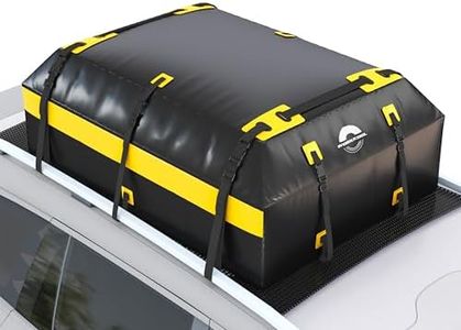 Rooftop Cargo Carrier Vehicle Soft-Shell Carriers, Heavy Duty Car Roof Bag Waterproof without Rack, Car Topper Luggage Carrier-with 6 Hooks&Mat(19.4 Cuft)