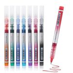 NOTEFUL Liquid Ink Rollerball Pens, Multicolor 0.7mm Point, Assorted Colors for Journaling and Smooth Writing (8 Pcs)