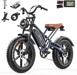 X50 Electric Bike for Adults with 20'' Fat Tyres, 48V 17Ah Removable Battery & 250W Motor, 7-speed Electric Bicycle with LCD Smart Display NFC Card and Indicators, Off Road Ebike for Adults commuting