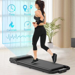 Foldable Walking Pad Treadmill – Compact Black Under Desk Fitness