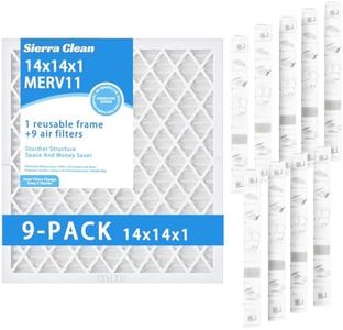 Air Filter,MERV 11 Pleated Air Conditioner HVAC AC Furnace Filters Reusable ABS Plastic Frame