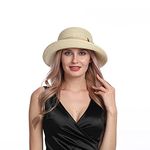 Ysoazgle Womens Straw Wide Brim Sun Hats (Beige), Beige, One Size