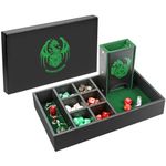 Wunhunew DND Dice Tray & Tower Storage Box, 4 in 1 D&D Dice Holder Case (Dice Rolling Tray, Dice Roller Tower, Dice & Miniature Storage), Great RPG Accessories Gifts for Dungeons and Dragons (Green)