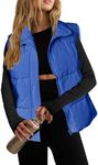 Zeagoo Women Puffer Vest Lightweight Stand Collar Sleeveless Winter Warm Zip Up Padded Outerwear Jackets with Pockets Sky Blue M