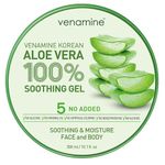 Venamine Korean Aloe Vera Soothing & Moisture Gel 100% For Face And Body 300ml