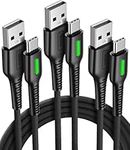 INIU USB C Cable, [3 Pack] 3.1A QC 3.0 Fast Charging Type C Cable, [1.6+6.6+6.6ft] Nylon Braided USB A to USB C Phone Data Cord for iPhone 15 Pro Max Samsung S21 S20 S10 Note 10 etc