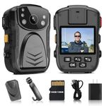 (Latest Gen)PatrolMaster 1296P UHD Body Camera with Audio (build-in 64GB), 2 Inch Display, Night Vision, Waterproof, Shockproof, Body Worn Camera with Compact Design, Police Camera for Law Enforcement