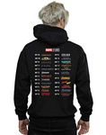 Marvel Studios Men's 10 Years of Movies Zip Up Hoodie Black Medium