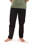 DaMENSCH The Stretch Men's Woven Cotton Tapered Fit Pyjama Pants- Jet Black- Large