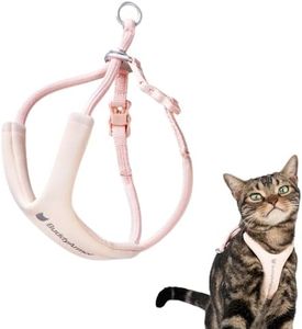 BuddyArmor Escape Proof Y Shape Cat Harness Anti-Choke Quick Release Buckle Comfortable Padded Cat Vest Harness Anti Escape Cat Rope Harness for Kitten Small Medium Large Cats (Blush Pink, S)