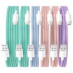 for iPhone Charger Cord, 6Pack (3/3/6/6/6/9FT) USB to Lighting Cable [Apple MFi Certified] Nylon Braided Apple Charger Cable Compatible for iPhone 14 13 12 11 Pro Max XR XS X 8 7 Plus SE - Pastel Colors