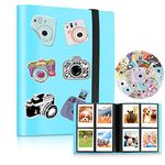 160 Pockets Photo Album with Colorful Stickers for Fujifilm Instax Mini LiPlay EVO 7s 8 8+ 9 11 25 26 50s 70 90 Film, Polaroid Snap SnapTouch PIC-300 Z2300 Mint Zip Instant Camera Printer (Blue)